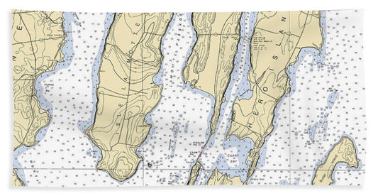 Lake Champlain -lake Champlain  Nautical Chart _v4 - Beach Towel