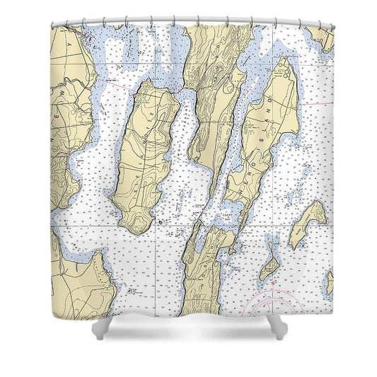 Lake Champlain  Lake Champlain  Nautical Chart _V4 Shower Curtain