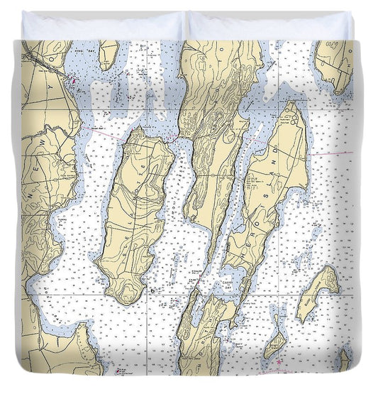 Lake Champlain  Lake Champlain  Nautical Chart _V4 Duvet Cover