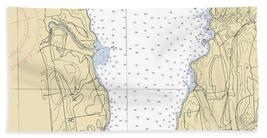 Lake Champlain Split Rock Point-lake Champlain  Nautical Chart - Bath Towel