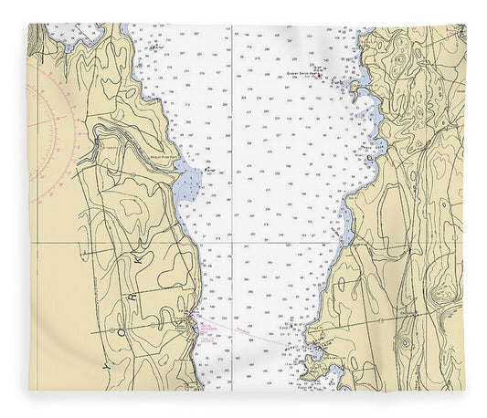 Lake Champlain Split Rock Point Lake Champlain  Nautical Chart Blanket