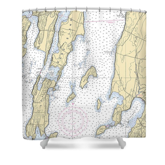 Lake Champlain St Albans Bay Lake Champlain  Nautical Chart Shower Curtain