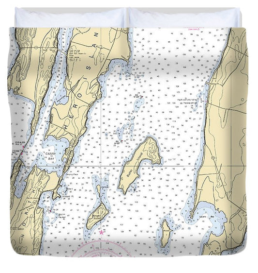 Lake Champlain St Albans Bay Lake Champlain  Nautical Chart Duvet Cover
