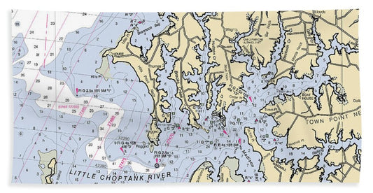 Little Choptank River-maryland Nautical Chart - Bath Towel