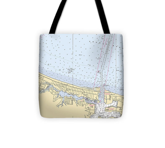 Little Creek Virginia Nautical Chart Tote Bag
