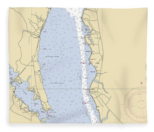 Liverpool Point Maryland Nautical Chart Blanket