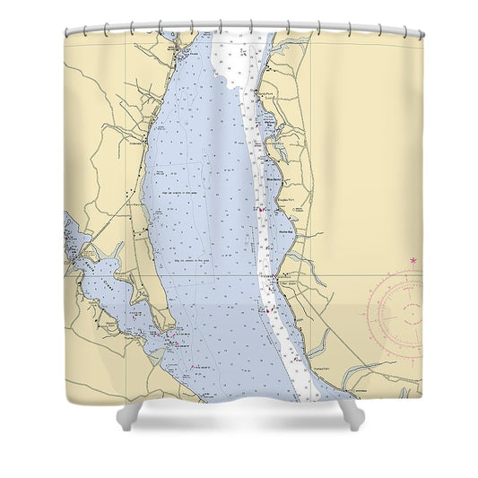 Liverpool Point Maryland Nautical Chart Shower Curtain