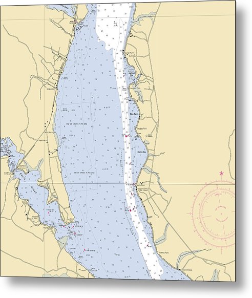 A beuatiful Metal Print of the Liverpool Point-Maryland Nautical Chart - Metal Print by SeaKoast.  100% Guarenteed!