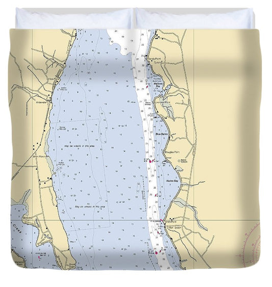 Liverpool Point Maryland Nautical Chart Duvet Cover