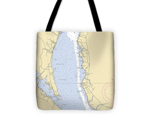 Liverpool Point Maryland Nautical Chart Tote Bag