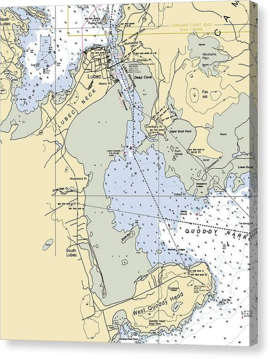 Lubec-Maine Nautical Chart Canvas Print