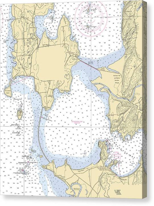 Malletts Bay-Lake Champlain  Nautical Chart Canvas Print