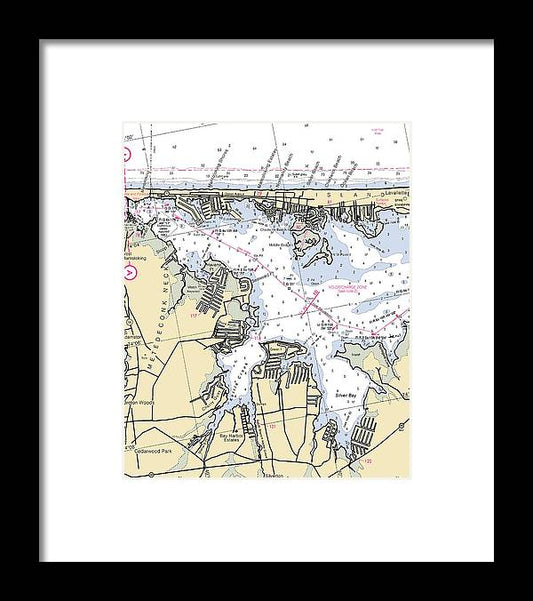 A beuatiful Framed Print of the Mantaloking-New Jersey Nautical Chart by SeaKoast