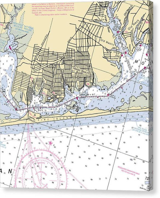 Mastick-New York Nautical Chart Canvas Print