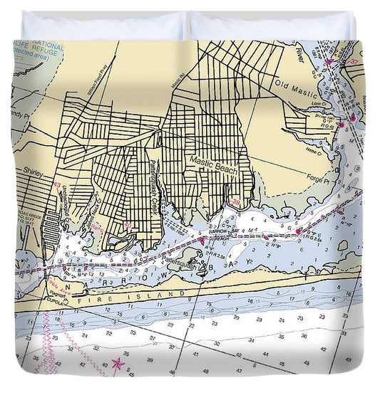 Mastick New York Nautical Chart Duvet Cover