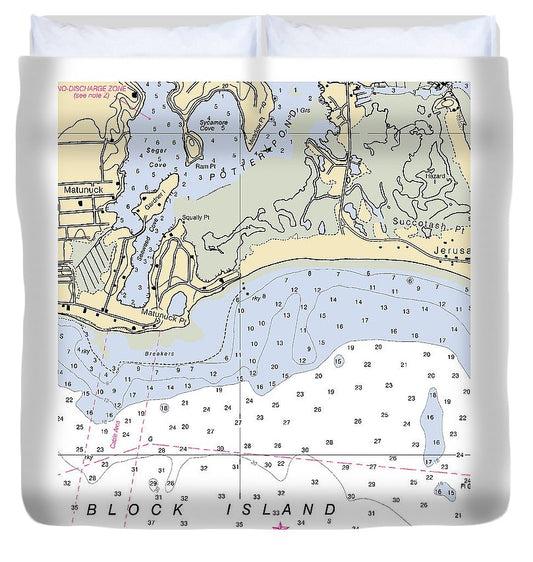 Matunuck  Rhode Island Nautical Chart _V2 Duvet Cover