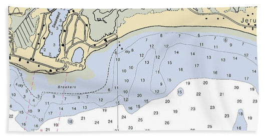 Matunuck -rhode Island Nautical Chart _v2 - Bath Towel