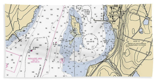 Melville-rhode Island Nautical Chart - Bath Towel