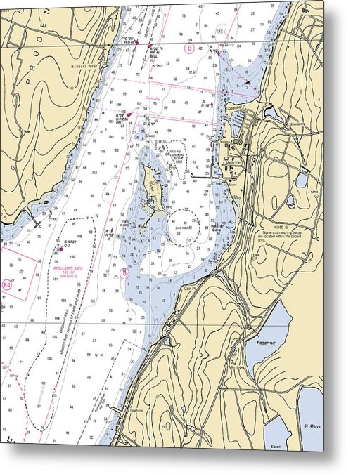 A beuatiful Metal Print of the Melville-Rhode Island Nautical Chart - Metal Print by SeaKoast.  100% Guarenteed!