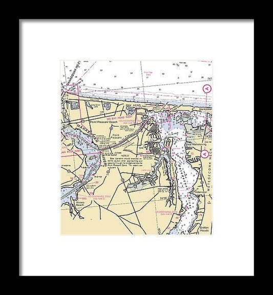 A beuatiful Framed Print of the Metedeconk River-New Jersey Nautical Chart by SeaKoast