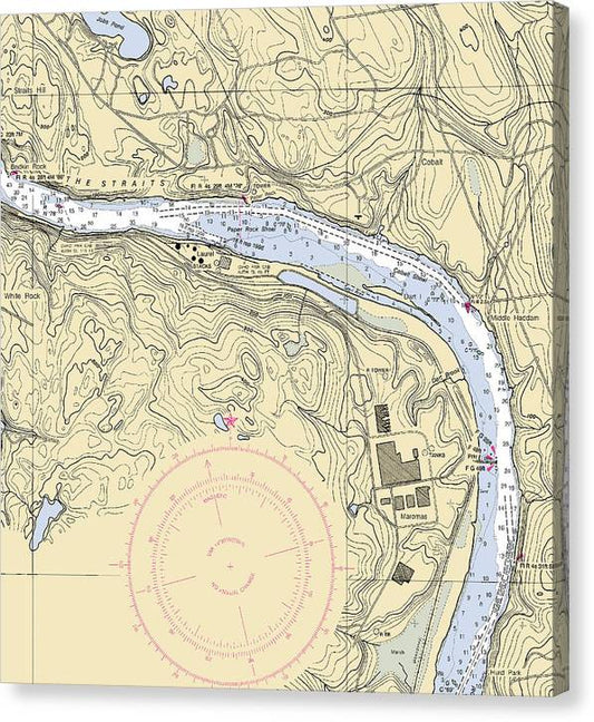 Middle Haddam-Connecticut Nautical Chart Canvas Print
