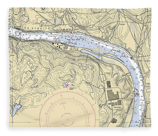Middle Haddam Connecticut Nautical Chart Blanket