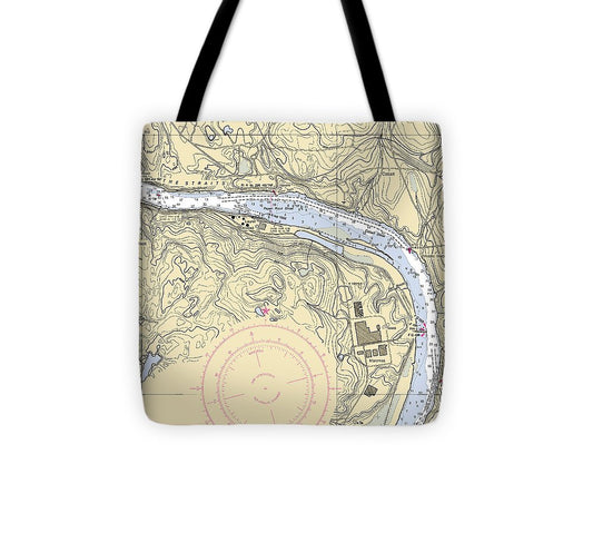 Middle Haddam Connecticut Nautical Chart Tote Bag