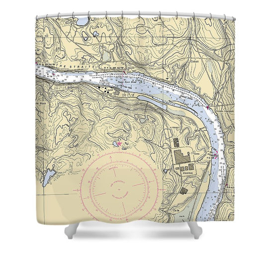 Middle Haddam Connecticut Nautical Chart Shower Curtain