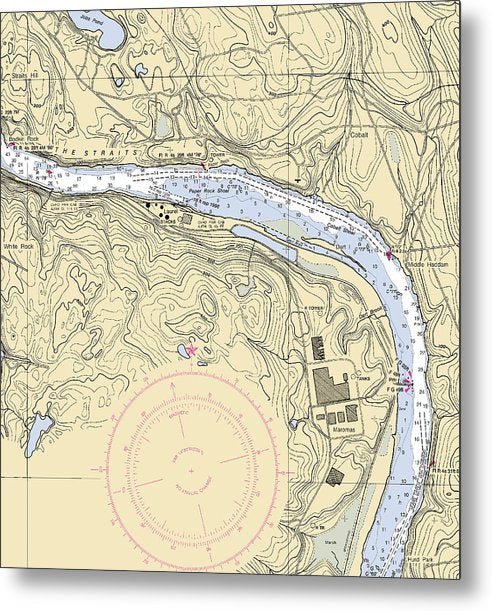 A beuatiful Metal Print of the Middle Haddam-Connecticut Nautical Chart - Metal Print by SeaKoast.  100% Guarenteed!
