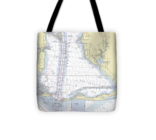 Mobile Alabama Lower Bay Nautical Chart Tote Bag