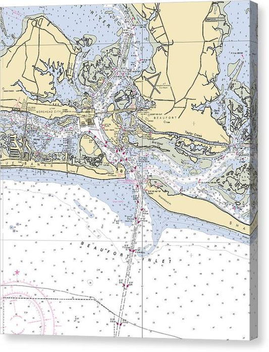 Morehead City-North Carolina Nautical Chart Canvas Print