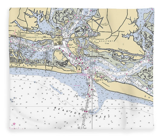 Morehead City North Carolina Nautical Chart Blanket
