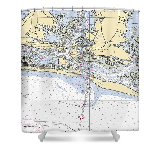 Morehead City North Carolina Nautical Chart Shower Curtain