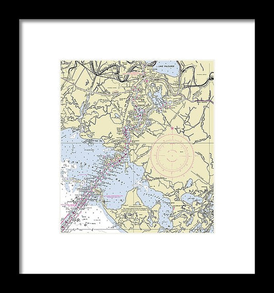 Morgan City Louisiana Nautical Chart - Framed Print
