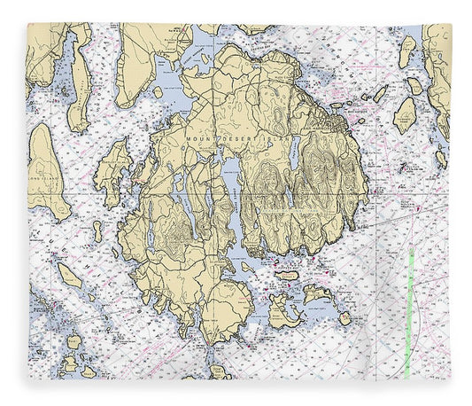 Mt Desert Island  Maine Nautical Chart _V6 Blanket
