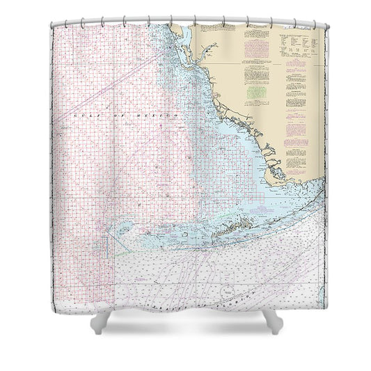 Nautical Chart 1113A Havana Tampa Bay (Oil Gas Leasing Areas) Shower Curtain