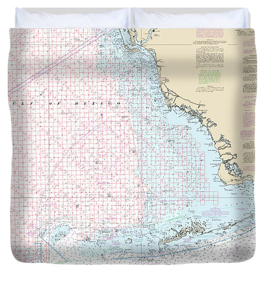 Nautical Chart 1113A Havana Tampa Bay (Oil Gas Leasing Areas) Duvet Cover