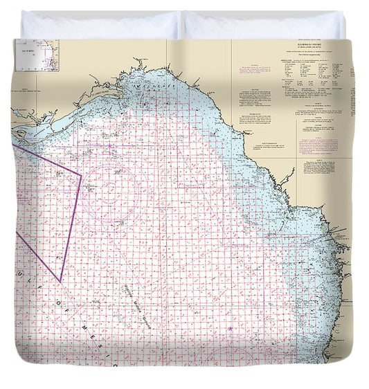 Nautical Chart 1114A Tampa Bay Cape San Blas (Oil Gas Leasing Areas) Duvet Cover