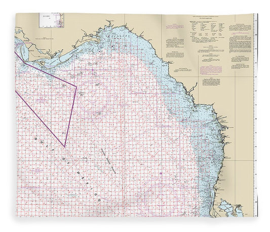 Nautical Chart 1114A Tampa Bay Cape San Blas (Oil Gas Leasing Areas) Blanket