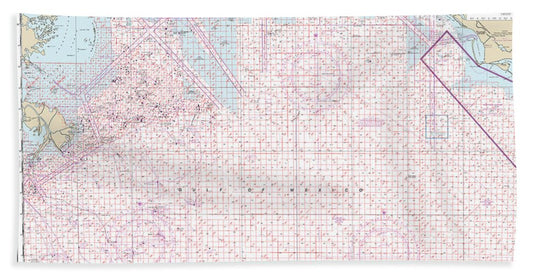 Nautical Chart-1115a Cape St George-mississippi Passes (oil-gas Leasing Areas) - Bath Towel