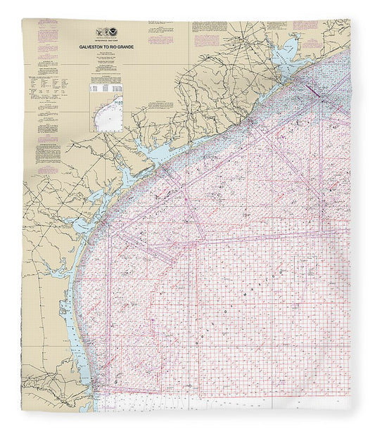 Nautical Chart 1117A Galveston Rio Grande (Oil Gas Leasing Areas) Blanket
