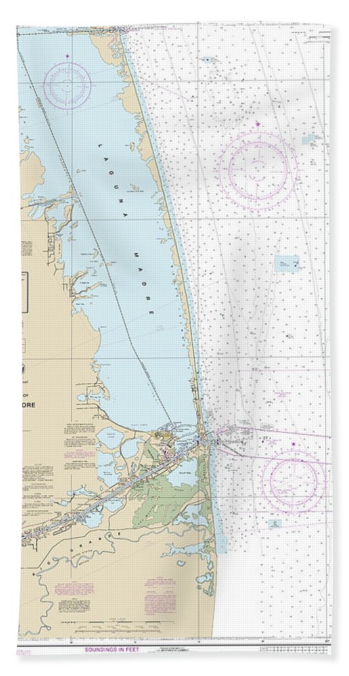 Nautical Chart-11301 Southern Part-laguna Madre - Bath Towel