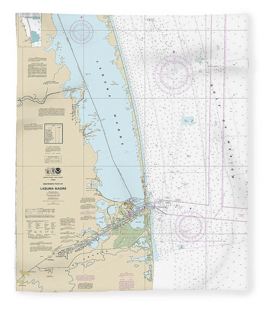 Nautical Chart 11301 Southern Part Laguna Madre Blanket
