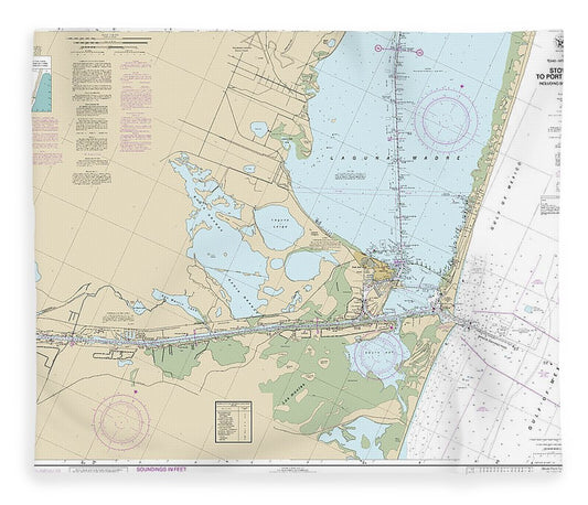 Nautical Chart 11302 Intracoastal Waterway Stover Point Port Brownsville, Including Brazos Santiago Pass Blanket