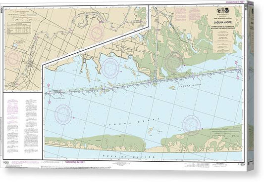 Nautical Chart-11303 Intracoastal Waterway Laguna Madre - Chubby Island-Stover Point, Including The Arroyo Colorado Canvas Print
