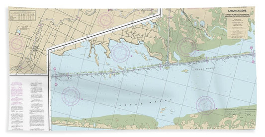 Nautical Chart-11303 Intracoastal Waterway Laguna Madre - Chubby Island-stover Point, Including The Arroyo Colorado - Bath Towel