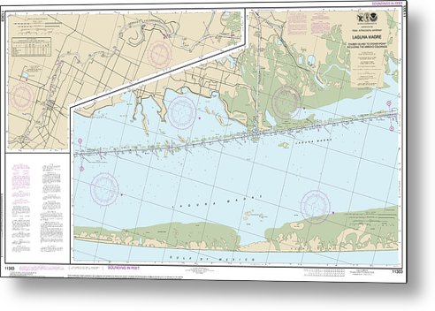 A beuatiful Metal Print of the Nautical Chart-11303 Intracoastal Waterway Laguna Madre - Chubby Island-Stover Point, Including The Arroyo Colorado - Metal Print by SeaKoast.  100% Guarenteed!