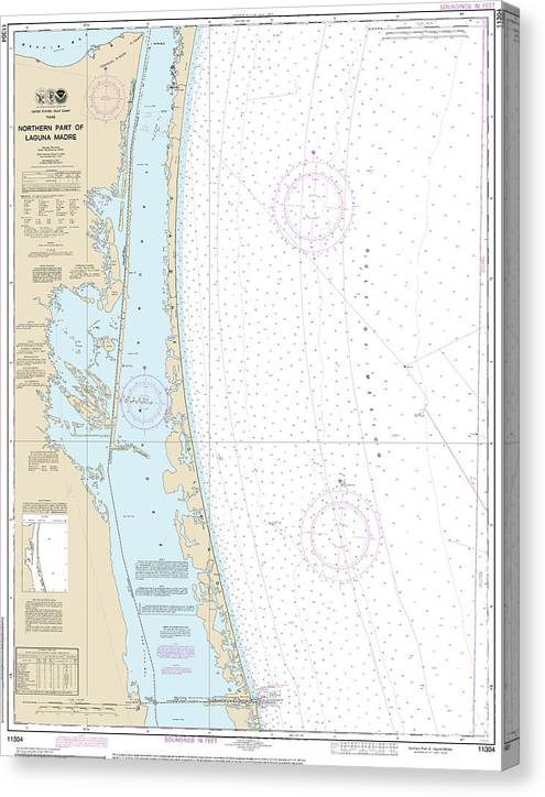 Nautical Chart-11304 Northern Part-Laguna Madre Canvas Print