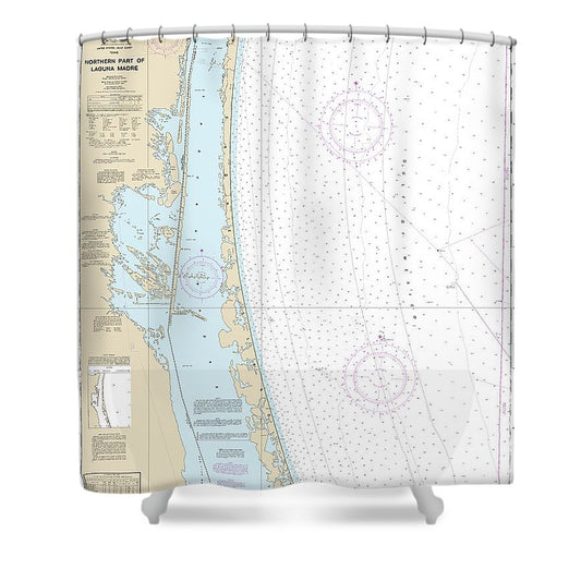 Nautical Chart 11304 Northern Part Laguna Madre Shower Curtain