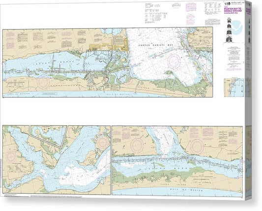 Nautical Chart-11308 Intracoastal Waterway Redfish Bay-Middle Ground Canvas Print